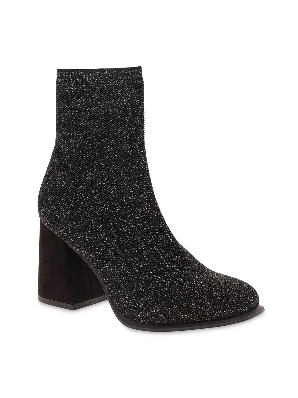 Mia Piana Black Silver Sparkle Block Heel Boot Size 6 Brand New in Box MSRP $70